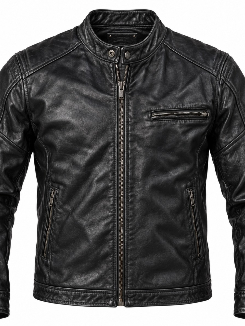 Wilsons Leather Black Bomber-Style Leather Jacket